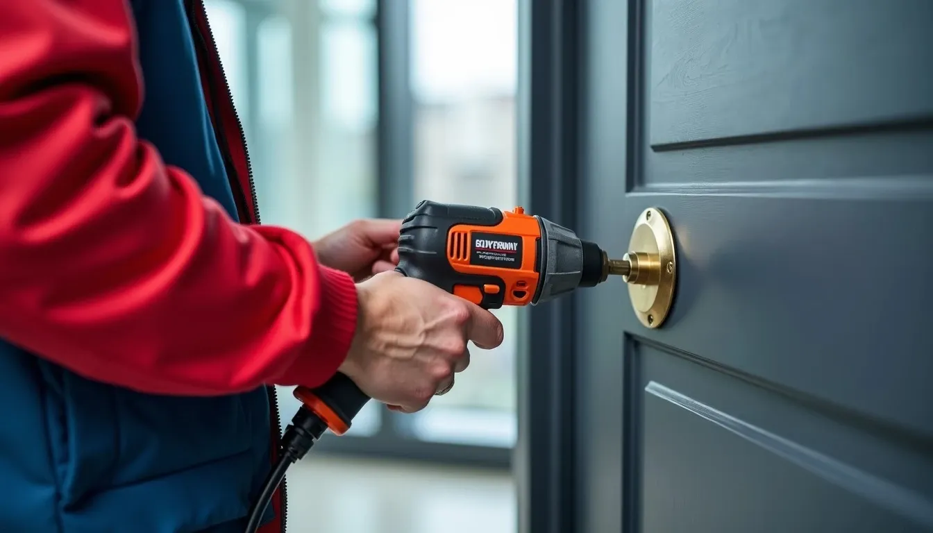 Broken key extraction from door lock by professional locksmith